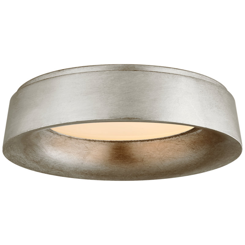 Barbara Barry Halo Flush Mount, Burnished Silver Leaf, 4.25" H x 11.25" W x 11.25" D