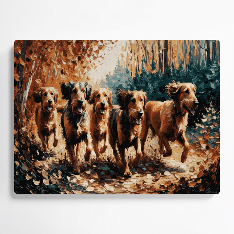 «Dogs Otterhound», art mural en métal brun, H 20 po x l 30 po