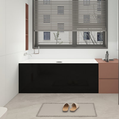 Baignoire de trempage autoportante 55 po x 28,7 po, baignoire autoportante et coin à l'arrière Ractangular