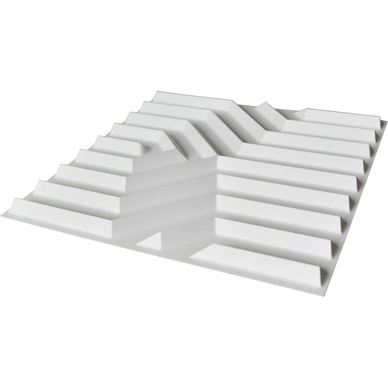 Matt White PVC 3D Wall Panels Geometric Mate Design, (12 Pack)