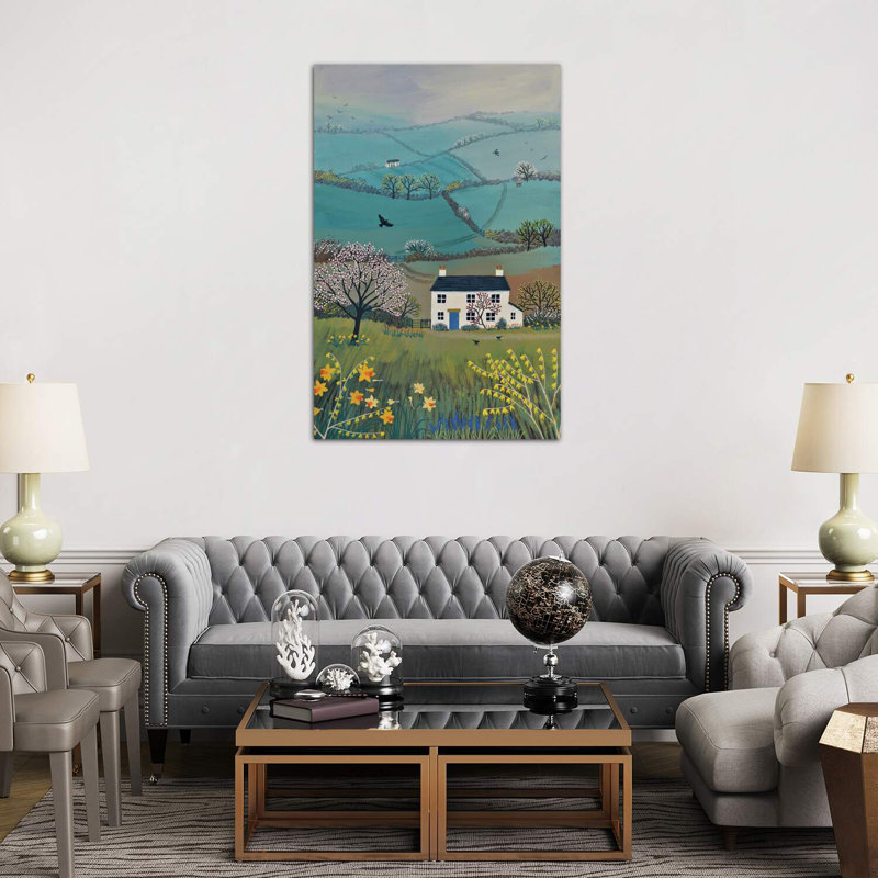 «Across Spring Hills» par Jo Grundy, reproduction d'art sur toile tendue, H 60 po x l 40po x P 1,5 po, Toile tendue