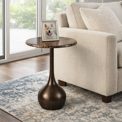 Table d'appoint en marbre pour chambre Ernstfried