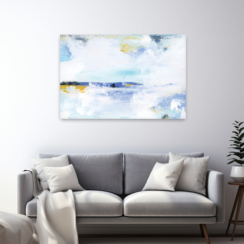 Art mural de paysage côtier abstrait audacieux, H 48 po x l 32 po