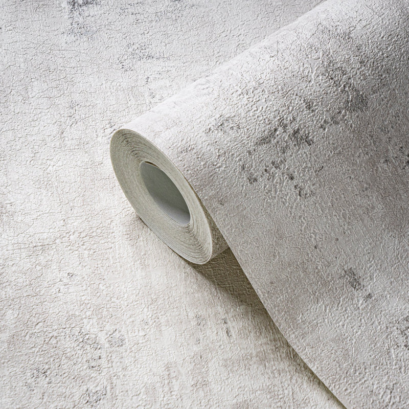 Rahnuma 10.05m x 53cm Metallic Finish Double Roll, Silver Grey Distressed