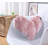 Dusty Rose Pink Heart Shaped Throw Pillow, Soft Faux Fur Decorative Accent Pillow