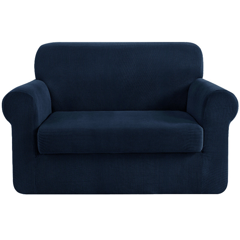 Box Cushion Armchair Slipcover, Dark Blue