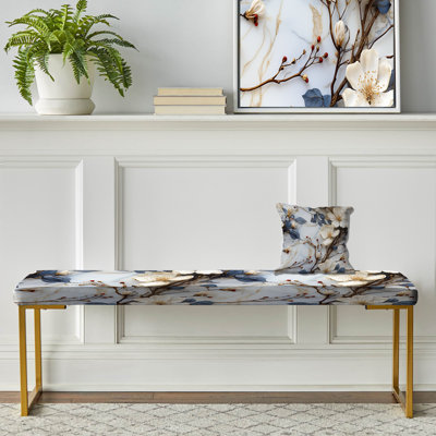 Banc en tissu d'ameublement en marbre Magnolias