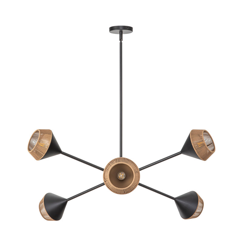 Keaz 6 - Light Sputnik Sphere Chandelier, Matte Black