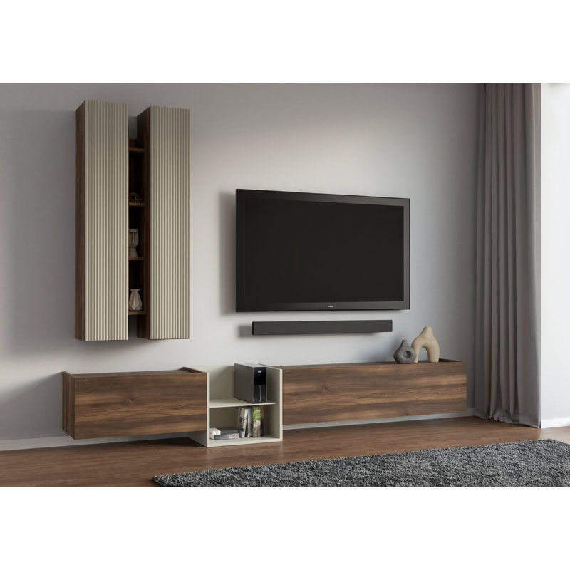 Nadarasa Unfinished Entertainment Centre for TVs up to 88", Dark oak/White