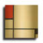 «Composition No. I, with Red and Black, 1929» par Piet Mondrian, art mural en métal doré, 12 po x 12 po-133656013