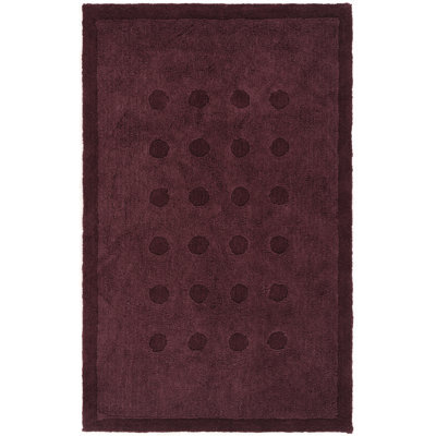 Ferriera Handtufted Washable Wool Blend Solid Purple Area Rug