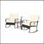 Ensemble de meubles de patio 3 pièces Ensemble de bistro à bascule Ensemble de conversation en rotin avec table basse pour jardin Balcon au bord de la piscine-1278111494