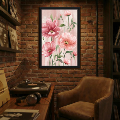 Plants & Flowers Pink Flowers On Wooden Background