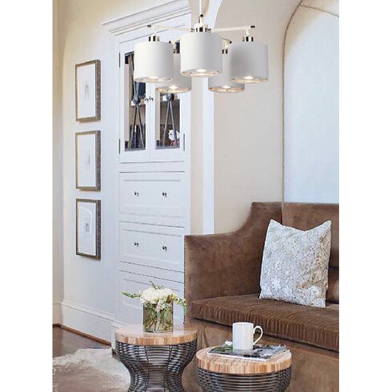 Balance 5 - Light Chandelier, White/Polished Nickel