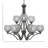 Zilo 9 Light Uplight Chandelier Shown With 6" Ribbed Glass-87084054-87084055