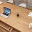 Bureau rectangulaire brun en bois massif avec 6 tiroirs-295613938