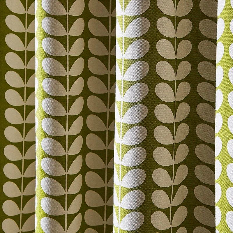 Orla Kiely Solid Stem Eyelet Curtains Pear Semi Sheer Eyelet Curtain Pair, 229 W x 274 D cm