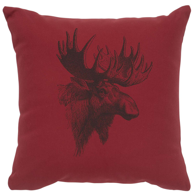 Coussin Wooded River Image - profil orignal - coton albâtre, Albâtre