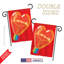 Drapeau de jardin vertical à double face 13 po x 18,5 po love lights