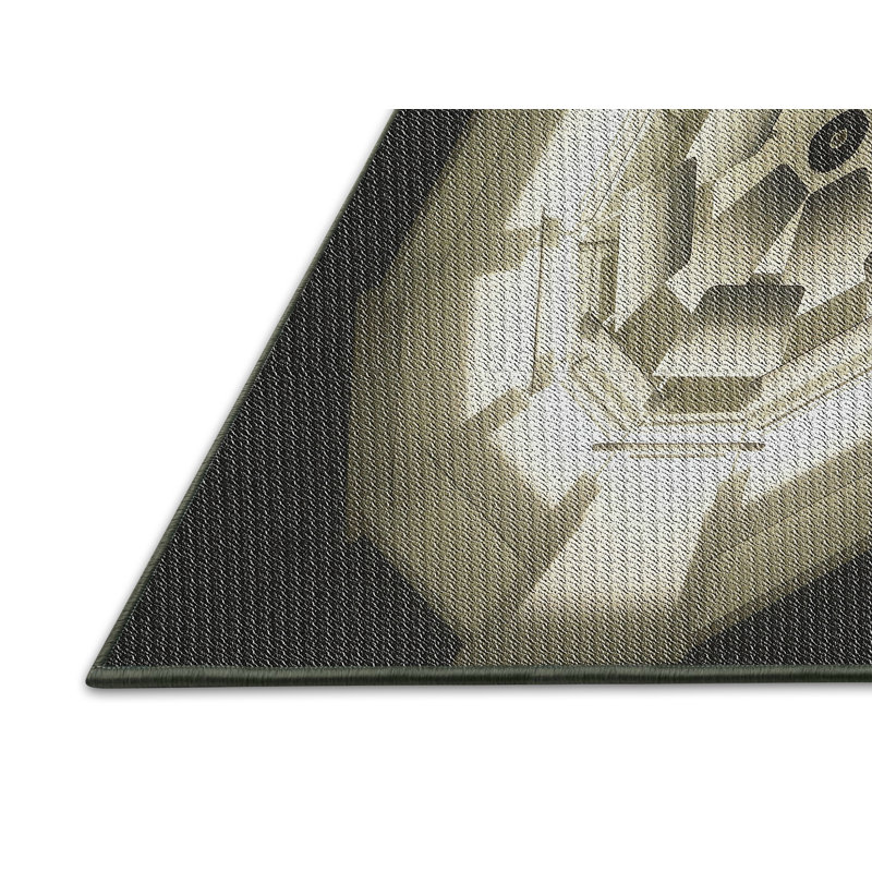Tapis noir/beige à tisser électrique, Rectangle 3 pi x 5 pi