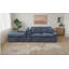 Canapé modulaire rembourré 107,9 po avec coussins double épaisseur et poches de rangement latérales, canapé-lit convertible de style canapé-lit, bleu