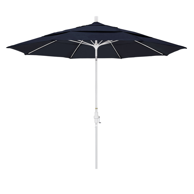 Parasol de marché 11 pi Brent, Bleu marine - polyester, H 102 po x l 132 po x P 132 po, Blanc mat