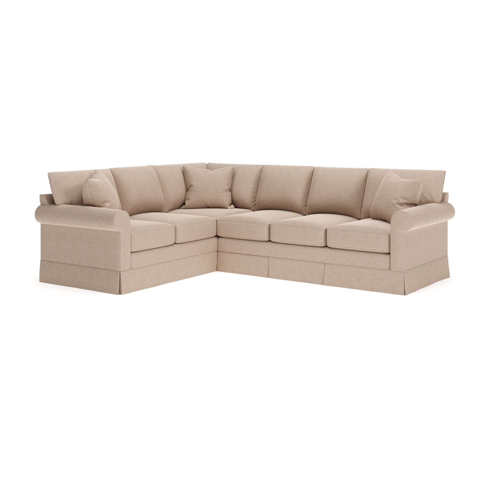 Friedman L-Sectional, Left Hand Facing, Conversation Linen Basketweave