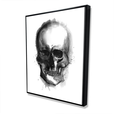 Aquarelle crâne foncé - Toile encadrée pour décor de caverne d'homme