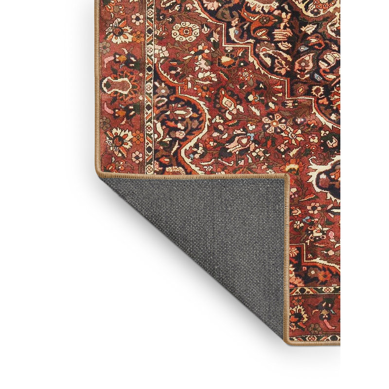 Tapis brun / rouge traditionnel, Rectangle 4 pi x 6 pi