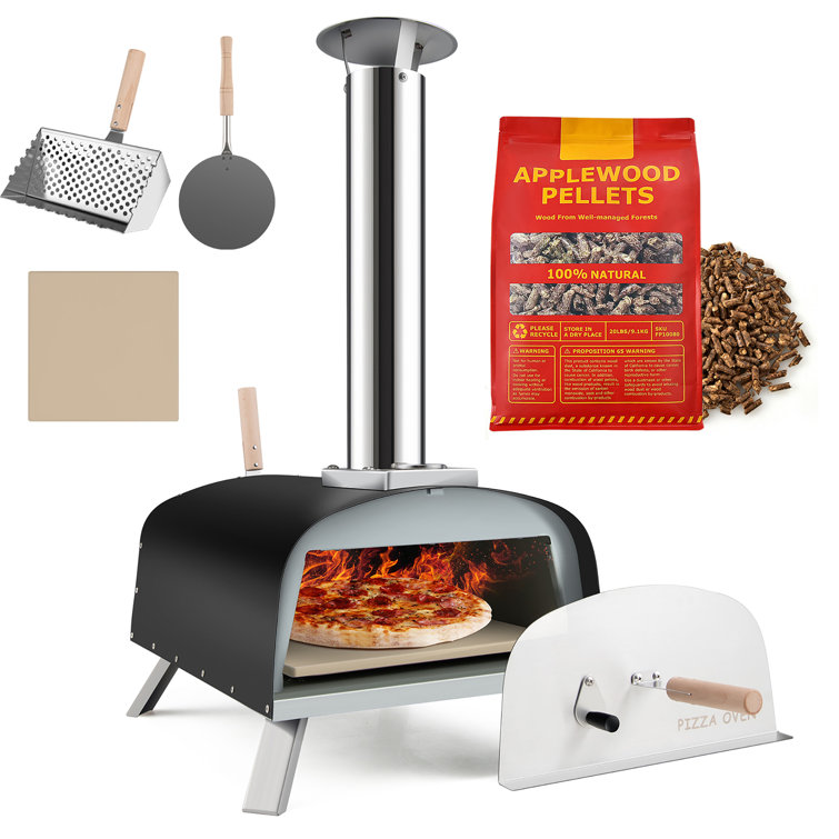 Costway Oven Wood Fire Pizza Maker Grill Outdoor Pizza Oven with