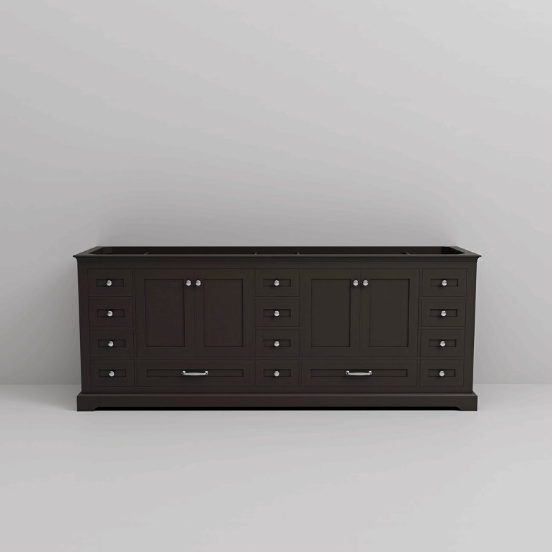 Double Bath Vanity 84 In. W X 22 In. D, Brown