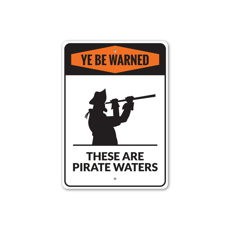 Signe de pirate, H 18 po x l 12 po x P 0,06 po