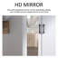 Armoire moderne blanche avec porte miroir, tablettes ouvertes et deux grands tiroirs - solution de rangement compacte pour les chambres à coucher