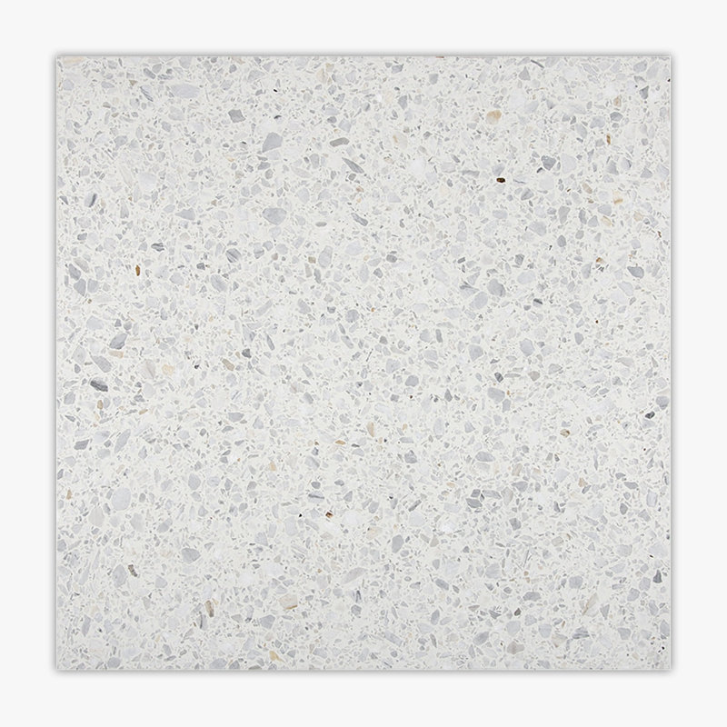 White Polished 24x24 Real Terrazzo Tile