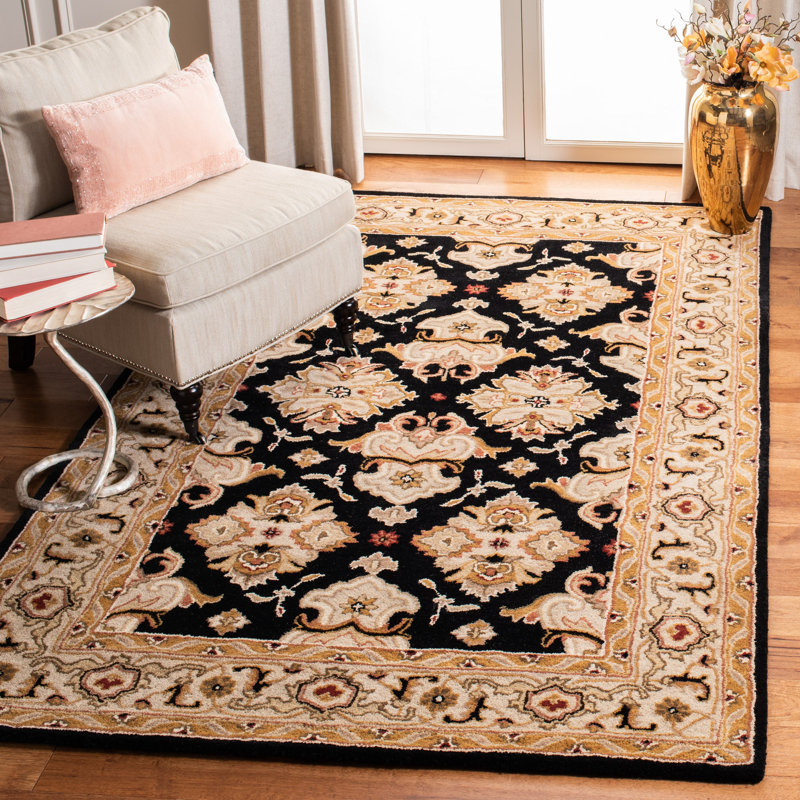 Balthrop Hand Tufted Wool Traditional Rug, Rectangle 5' x 8'
