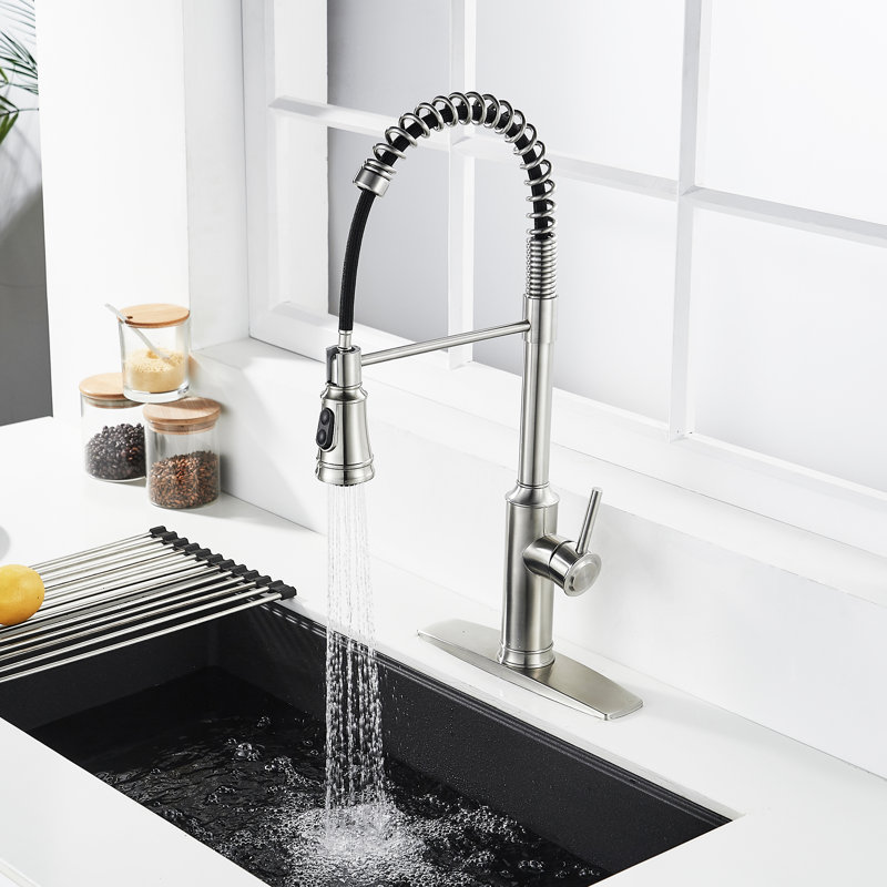 Blue Elephant Pull Down Kitchen Faucet, Brushed Nickel