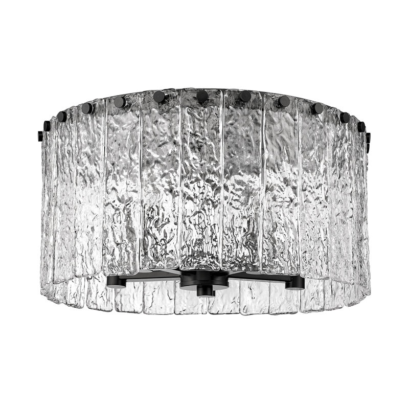 Plafonnier encastré en verre Kettering, Noir mat