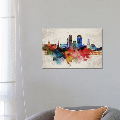Indianapollis Abstract 1 Piece Wrapped Canvas Painting