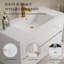 Meuble-lavabo mural de 42 po avec comptoir et lavabo en pierre reconstituée, armoire blanche lustrée, 2 tiroirs-1940921361-1940921374