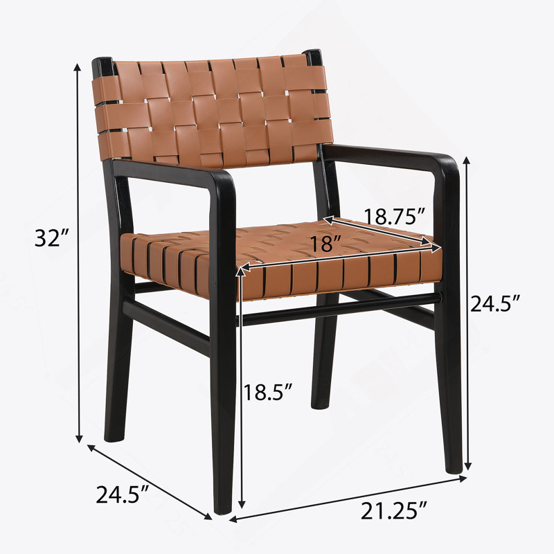 Chaise de salle à manger (ensemble de 2), Brun, Black