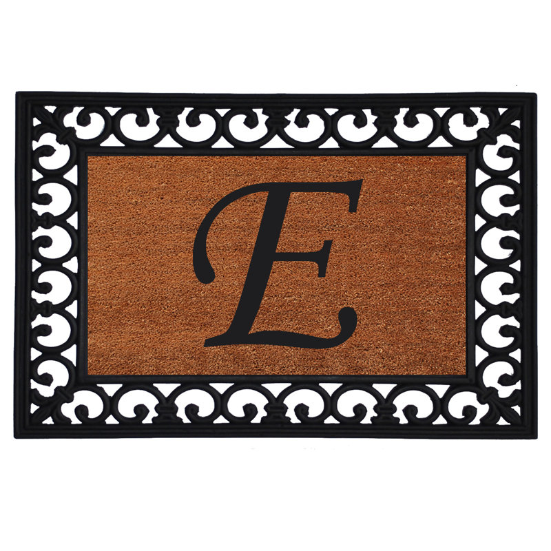 Tapis pour porte d'extérieur monogramme 25 po x 19 po Tanda, E