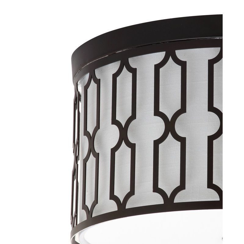 Plafonnier encastré en métal Herrman, Bronze frotté à l'huile, H 9,5 po x l 16,75 po x P 16,75 po
