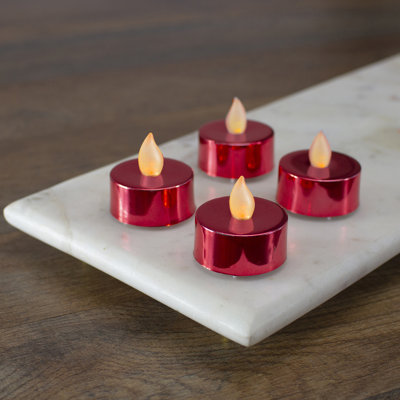 Metallic LED Flickering Flame Tealight Candles
