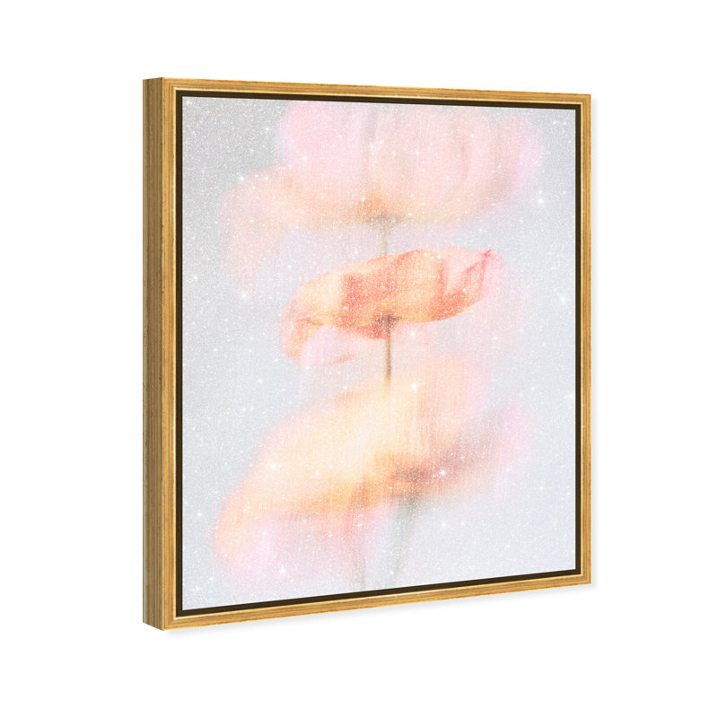 Glitchy Bloom Print by Oliver Gal, 17"H x 21"W, Gold Floater Frame