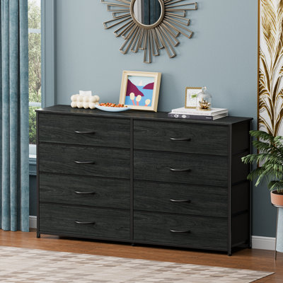 8-Drawer Fabric Dresser with Wood Top, Storage Chest