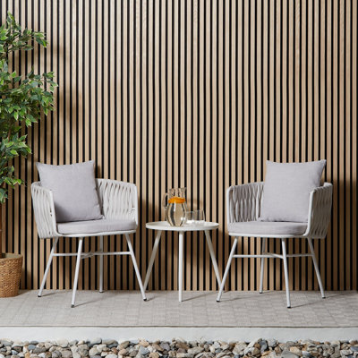 Garden furniture set, balcony furniture, white poly rattan