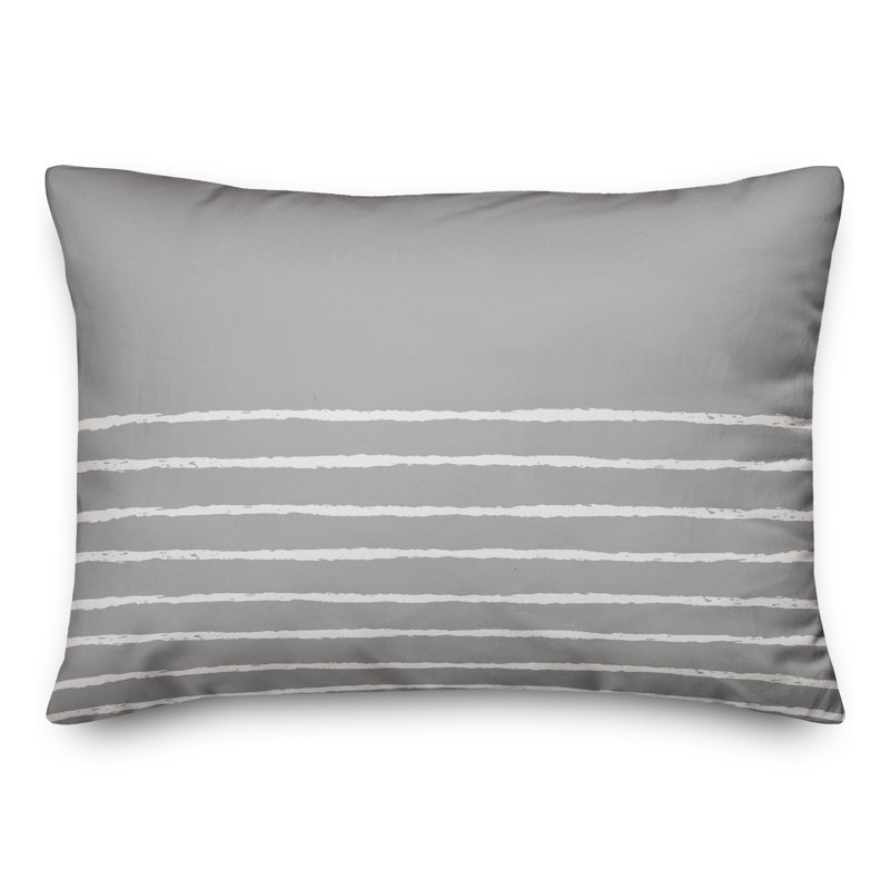 Housse et insert de coussin rectangulaire Breakwater Bay, Gris / Blanc