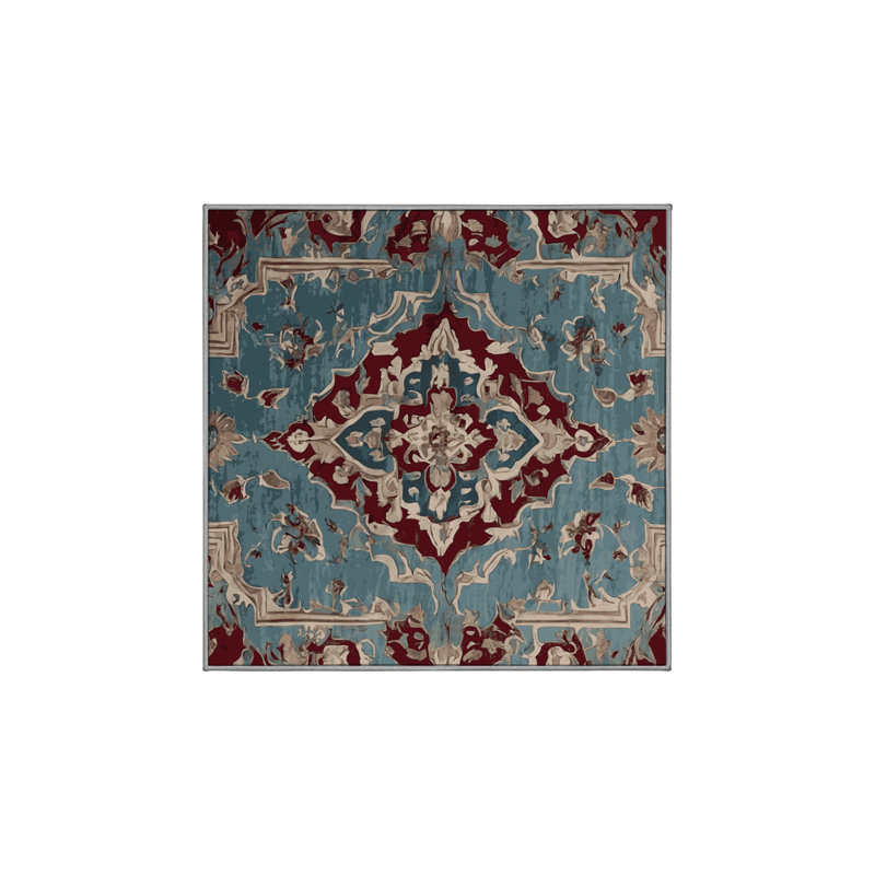 Tapis gris lavable à la machine, Carré 7 pi