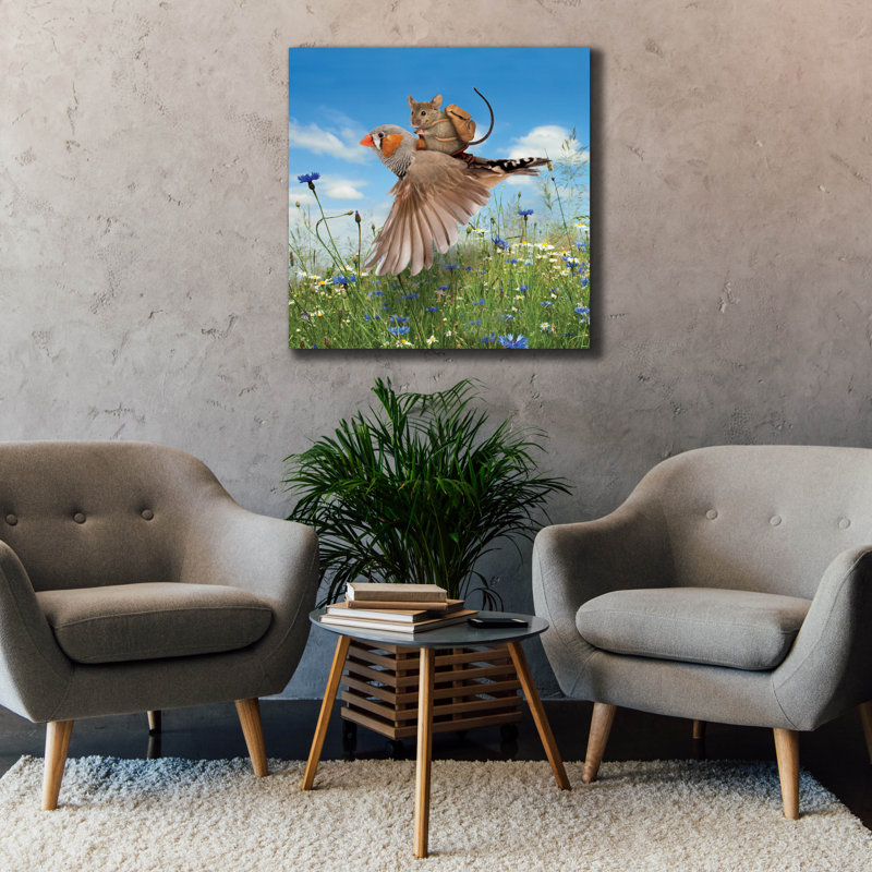  «Catching A Ride» par John Hovenstine, art mural sur toile, 37 po x 37 po, H 37 po x l 37 po