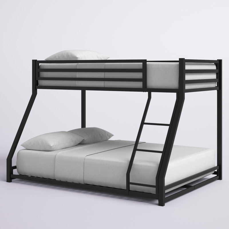Allam Kids Twin Over Full Bunk Bed, Black